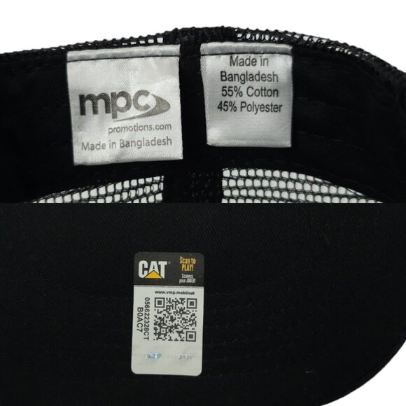 Caterpillar CAT Equipment Black Mesh Retro Snapback Cap Trucker Baseball NEW - Picture 8 of 13